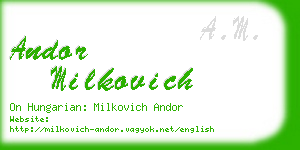 andor milkovich business card